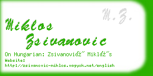 miklos zsivanovic business card